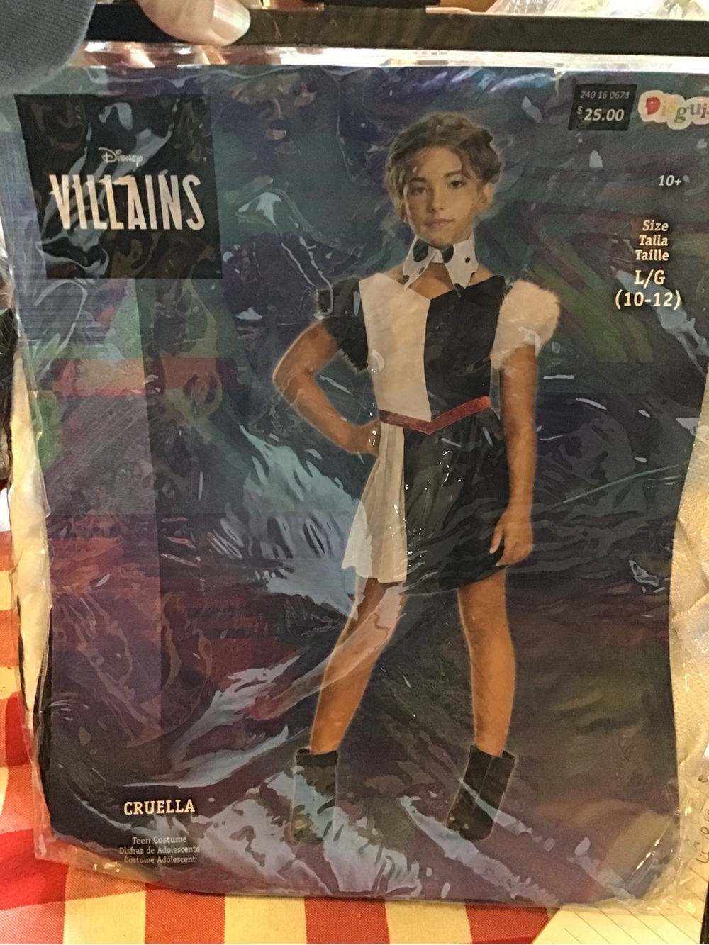 Disney villains Cruella child costume size large 10/12 -NEW - Picture 1 of 4